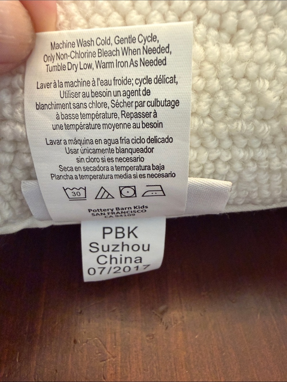 Emily & Meritt pottery barn kids White 'XO' Hooked Accent Pillow - Picture 6 of 7